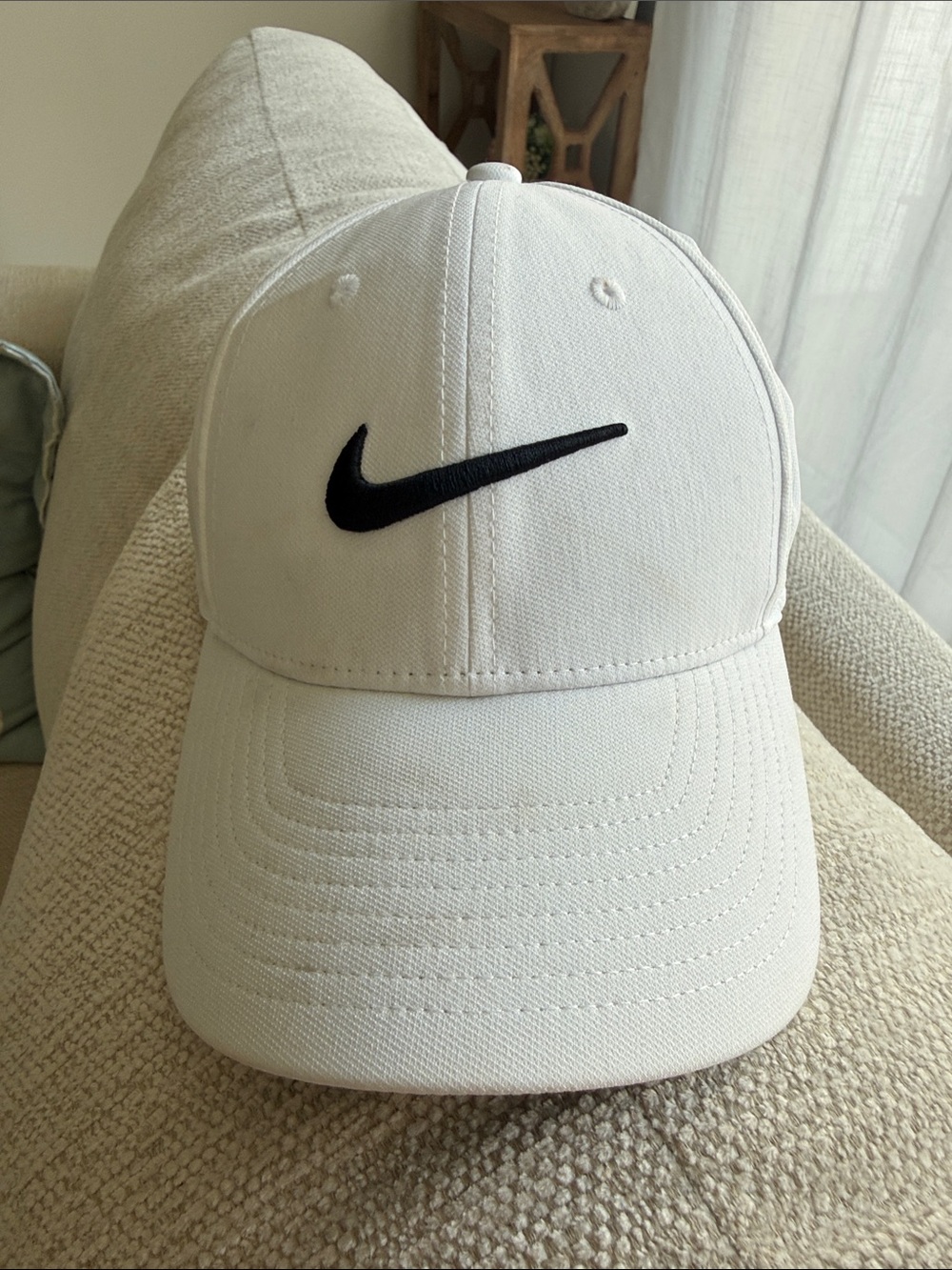 Nike White Club Cap with Black Swoosh